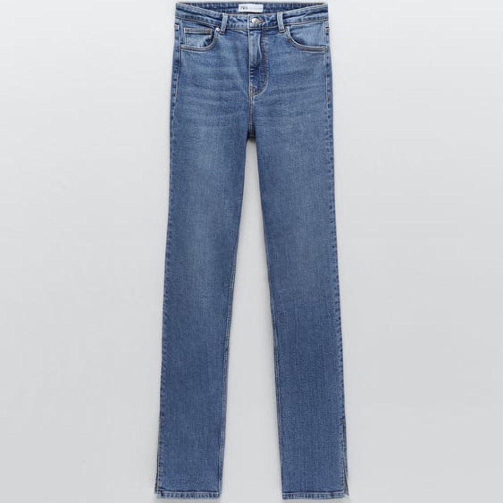 SUPER SEXY! NWT, ZARA, SPLIT HEM SKINNY HI-RISE JEANS, 8